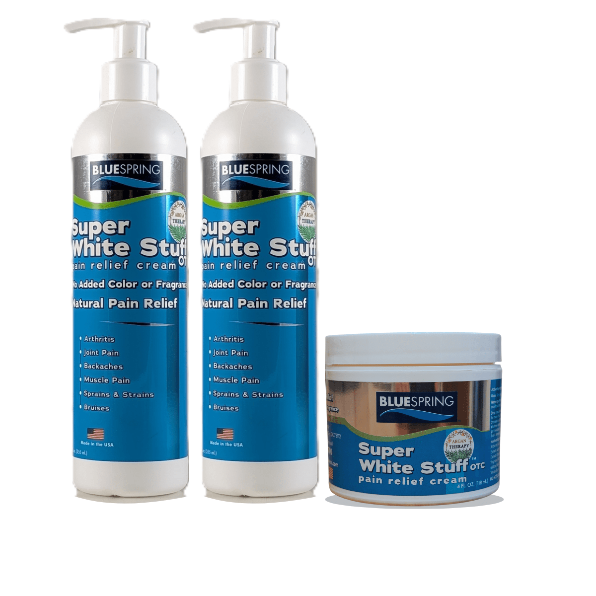 SWS-3041: Buy 2 Super White Stuff 12-oz. bottles, Get 1 SWS 4-oz. jar FREE Plus FREE SHIPPING!