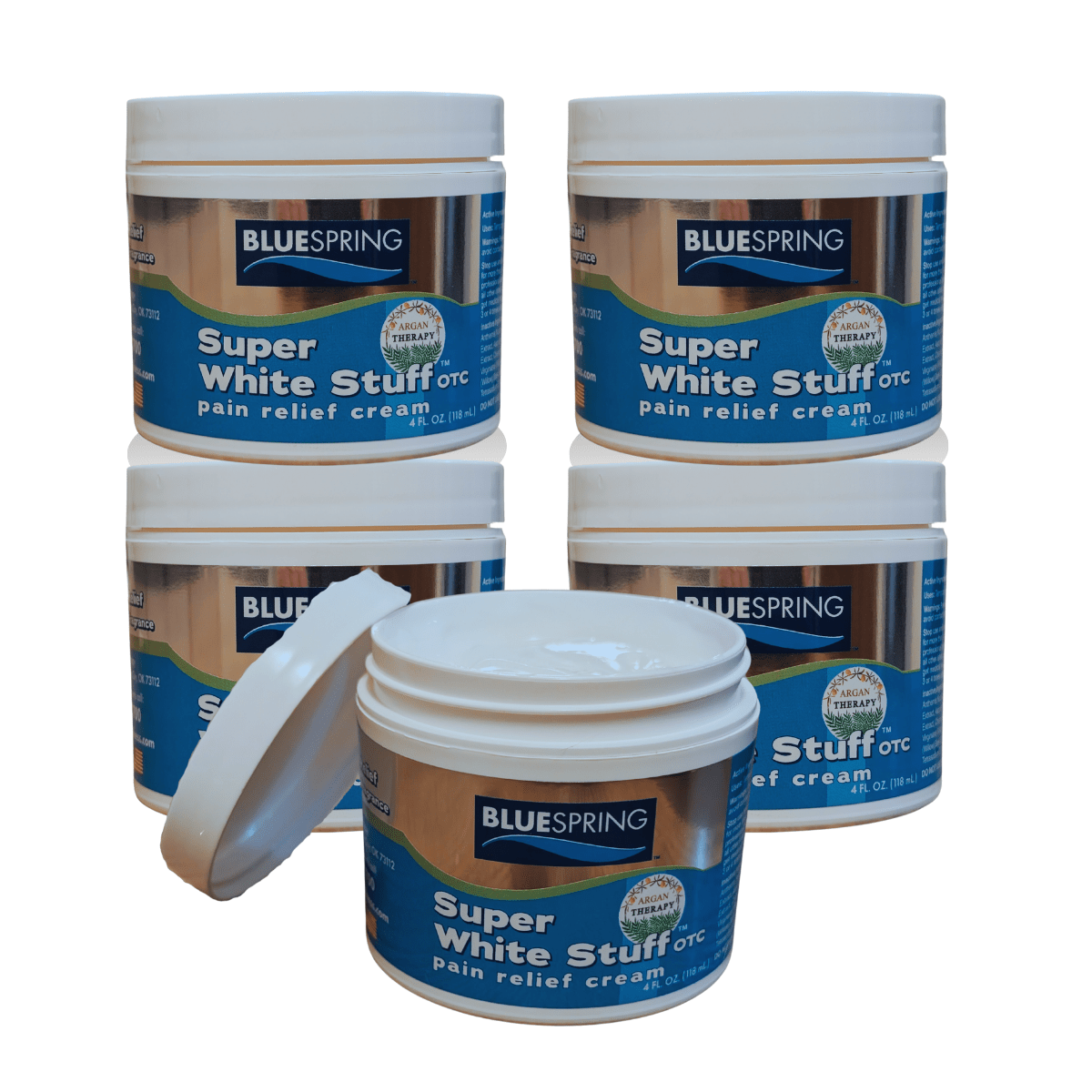 SWS-3156: Buy 4 Super White Stuff OTC 4-oz. jars, Get 1 FREE Plus Free Shipping!