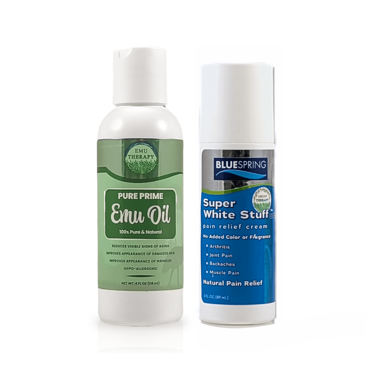 EMU-3201: Buy a 4-oz. Pure Prime Emu Oil bottle, Get 1 Super White Stuff OTC roll-on at $5 Off - 24% Off Market Prices!