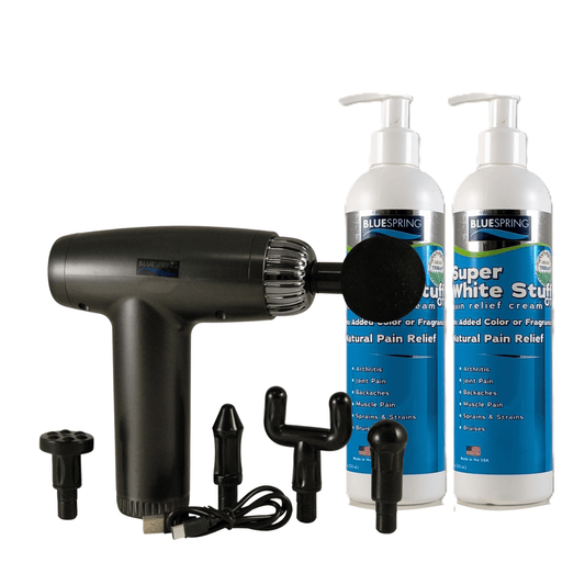 HLT-3106: Buy 1 Fascia Massage Gun Plus 1 Super White Stuff 12-oz. bottle, Get 1 Super White 12-oz. bottle FREE Plus FREE SHIPPING! - 32% OFF!