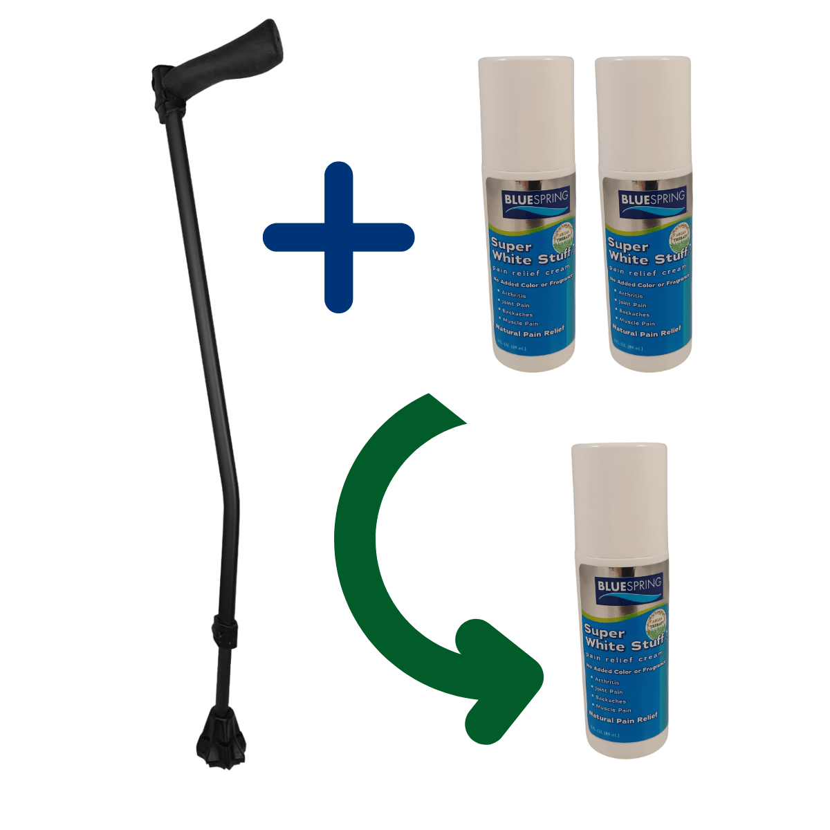 HLT-3197: Buy 1 Cyclone Cane Plus 2 Super White Stuff roll-ons, Get 1 More roll-on Free and Free Shipping!