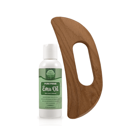 HLT-3235: Buy 1 Pure Prime Emu Oil 4-oz. bottle and 1 Gua Sha Massage Tool, Save $7.50!