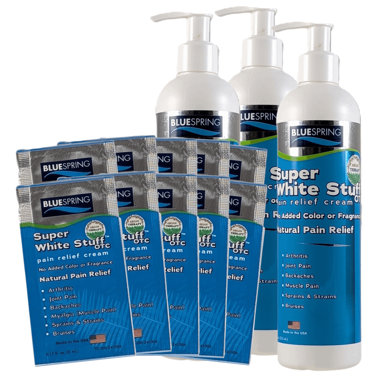 SWS-3243: Buy 2 Super White Stuff OTC 12-oz. bottles, Get 1 Free Plus 10 SWS travel packs and Free Shipping!