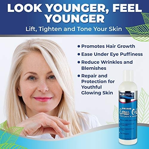 EMU-3158: 8-oz. Pure Prime Emu Oil, Get 1 Super White Stuff OTC 3-oz. roll-on at Half Price Plus Free Shipping - 44% OFF Market Prices!