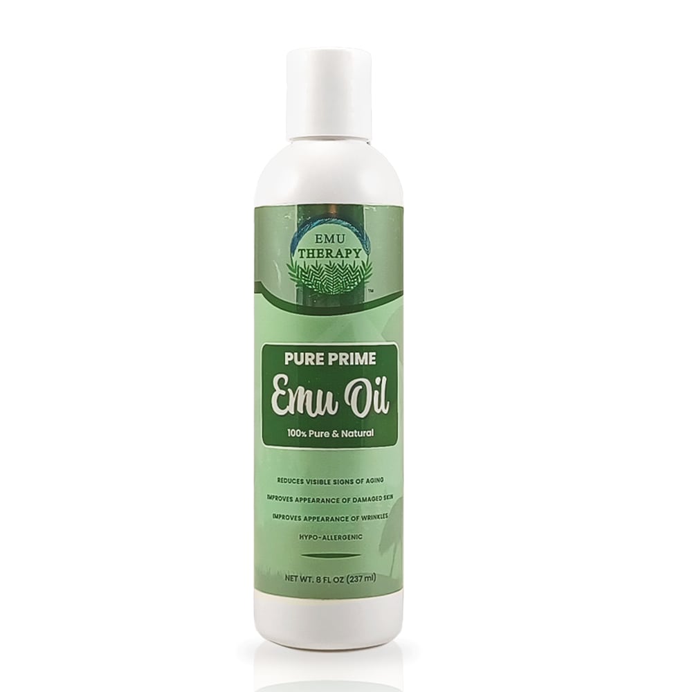 EMU-3158: 8-oz. Pure Prime Emu Oil, Get 1 Super White Stuff OTC 3-oz. roll-on at Half Price Plus Free Shipping - 44% OFF Market Prices!