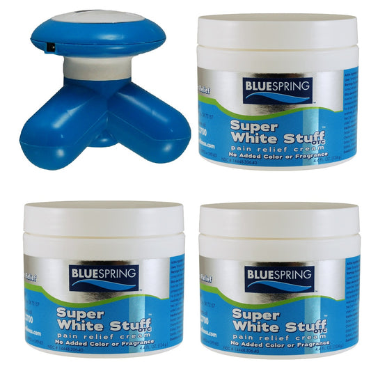 HLT-3112: Buy 3 Super White Stuff 4-oz. jars, Get 1 Handheld Electric Massager FREE Plus Free Shipping! - 23% OFF!